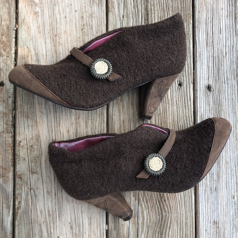 Poetic Licence Boiled Wool Bootie Heels Shoes